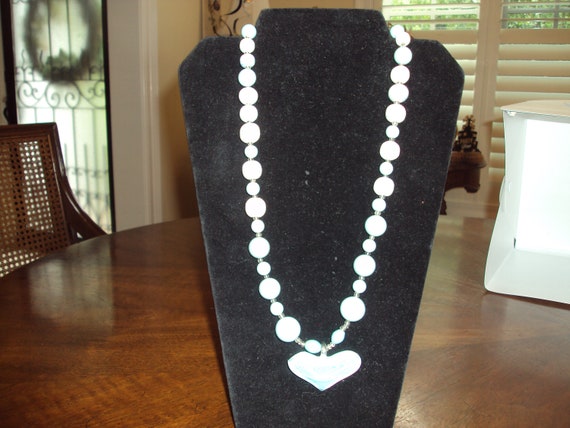 Aqua Glass Bead Necklace - image 3