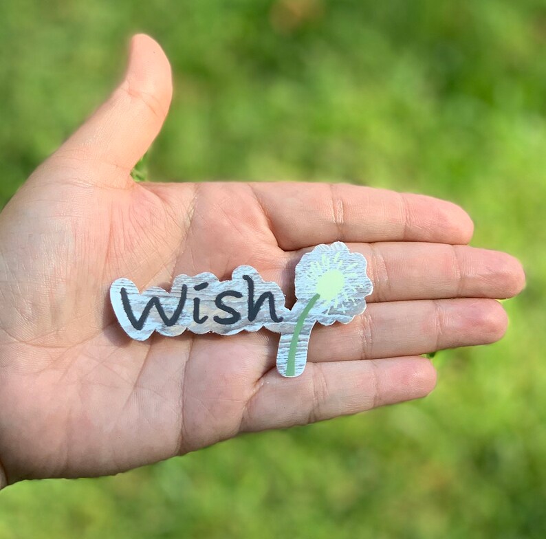 Wish Stickers Dandelion Art Make A Wish Motivational Etsy