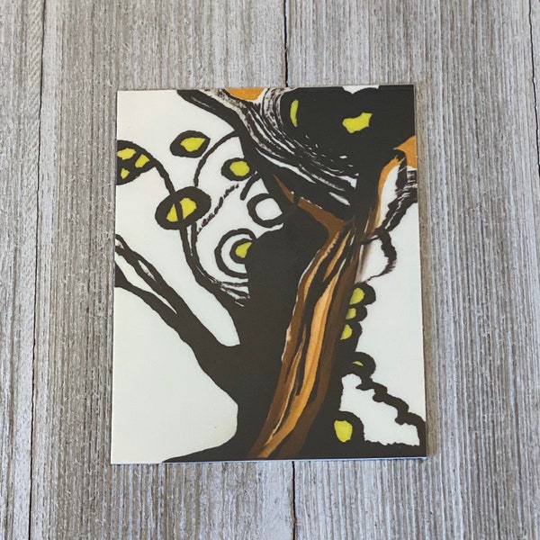 Artist Sticker Collection, Abstract Art Stickers, Tiny Art Replicas, Abstract Tree Sticker, Colorful Art Sticker