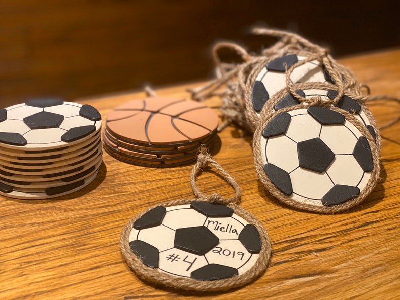 Soccer Ball Ornament Personalized Soccer Ornament Wood Etsy