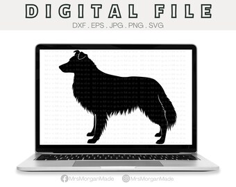 Border Collie Dog Svg Png Dxf Eps Jpg, Instant Digital File Download, Clipart Drawing Vector Graphic, Commercial Use