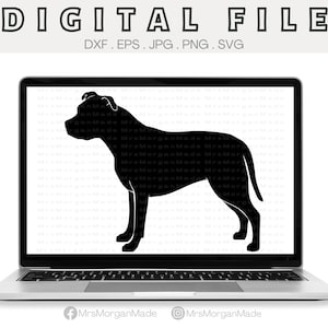 American Pitbull Terrier Dog Dxf Eps Jpg Png Svg, Instant Digital File Download, Clipart Drawing Vector Graphic, Commercial Use