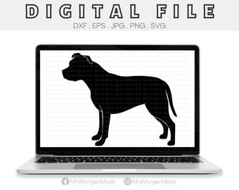 American Pitbull Terrier Dog Dxf Eps Jpg Png Svg, Instant Digital File Download, Clipart Drawing Vector Graphic, Commercial Use