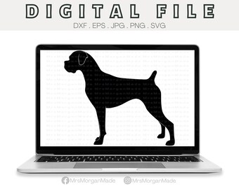 Boxer Dog Svg Png Dxf Eps Jpg, Instant Digital File Download, Clipart Drawing Vector Graphic, Commercial Use