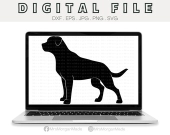 Rottweiler Dog Svg Png Dxf Eps Jpg, Instant Digital File Download, Clipart Drawing Vector Graphic, Commercial Use