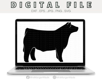 Show Steer Svg Png Dxf Eps Jpg, Instant Digital File Download, Clipart Drawing Vector Graphic, Commercial Use