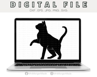 Domestic Shorthair Cat Svg Png Dxf Eps Jpg, Instant Digital File Download, Clipart Drawing Vector Graphic, Commercial Use