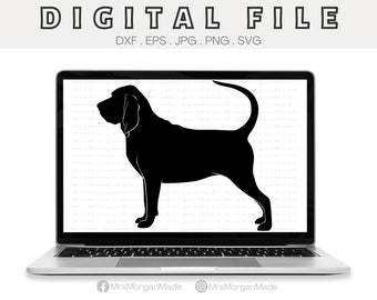 Bloodhound Dog Svg Png Dxf Eps Jpg, Instant Digital File Download, Clipart Drawing Vector Graphic, Commercial Use