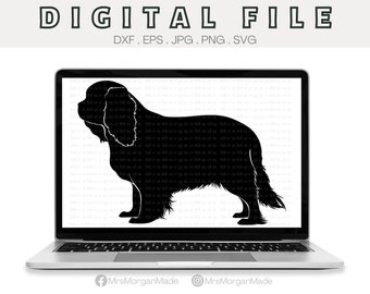 Cavalier King Charles Spaniel Dog Svg Png Dxf Eps Jpg, Instant Digital File Download, Clipart Drawing Vector Graphic, Commercial Use