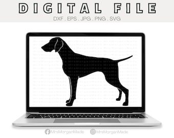 Weimaraner Dog Svg Png Dxf Eps Jpg, Instant Digital File Download, Clipart Drawing Vector Graphic, Commercial Use