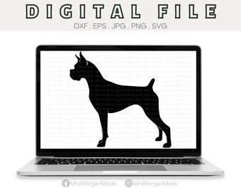 Boxer Dog Svg Png Dxf Eps Jpg, Instant Digital File Download, Clipart Drawing Vector Graphic, Commercial Use