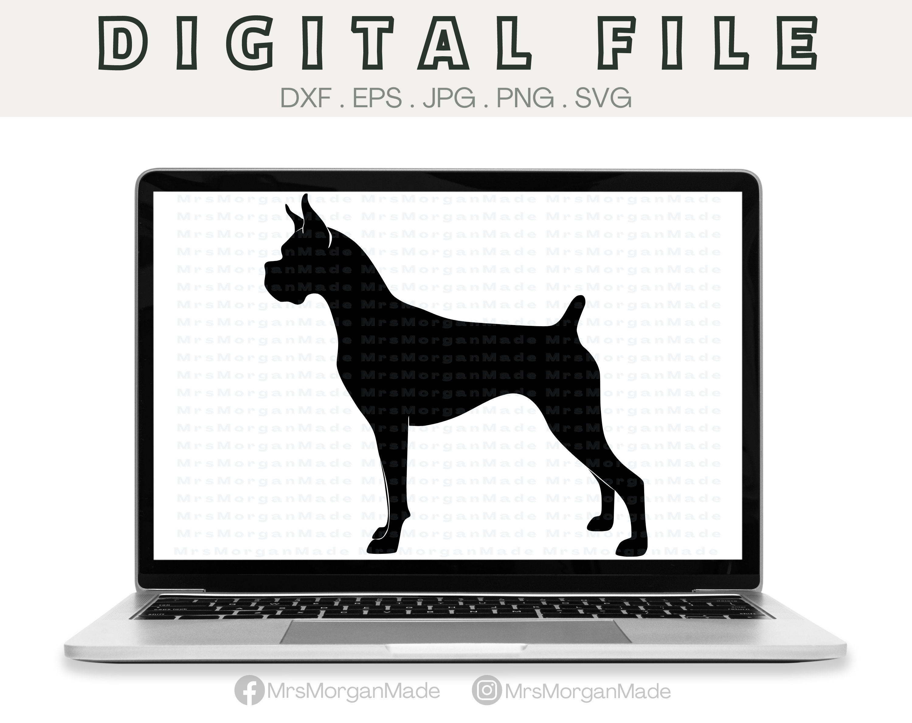 Simple Boxer Dxf Boxer Dog Svg Png Dxf Eps Jpg, Instant Digital File Download, Clipart ...