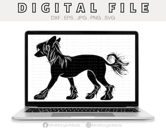 Chinese Crested Dog Svg Png Dxf Eps Jpg, Instant Digital File Download, Clipart Drawing Vector Graphic, Commercial Use