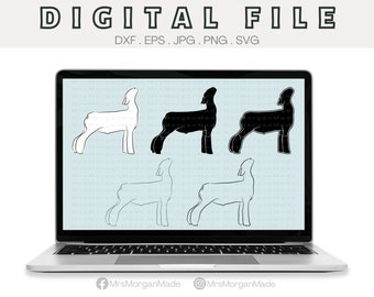 Toon Lam Markt Schapen Set Svg Png Dxf Eps Jpg, Instant Digital File Download, Clipart Tekening Vector Graphic, Commercieel gebruik
