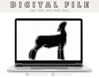 Show Lamb Market Sheep Layered Silhouette Svg Png Dxf Eps Jpg, Instant Digital File Download, Clipart Drawing Vector Graphic, Commercial Use