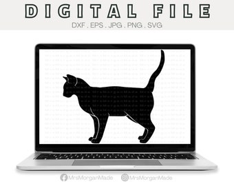 Domestic Shorthair Cat Svg Png Dxf Eps Jpg, Instant Digital File Download, Clipart Drawing Vector Graphic, Commercial Use