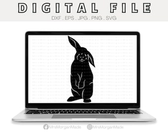 Rabbit Bunny Svg Png Dxf Eps Jpg, Instant Digital File Download, Clipart Drawing Vector Graphic, Commercial Use