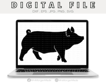 Driving Show Pig Svg Png Dxf Eps Jpg, Instant Digital File Download, Clipart Drawing Vector Graphic, Commercial Use