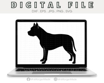 American Pitbull Terrier Dog Dxf Eps Jpg Png Svg, Instant Digital File Download, Clipart Drawing Vector Graphic, Commercial Use