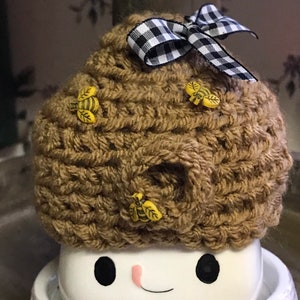 Bee Hive Marshmallow Mug Hat / Tiered Tray Decor / Bee Skep Mug Hat  /  Mug Decor / Tiered Tray Decor / Home Decor / Farmhouse Tray Decor