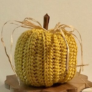 Golden Yellow Large Pumpkin / Thanksgiving Decor / Farmhouse Fall Decor / Tier Tray Decor / Tabletop Decor / Harvest Pumpkin
