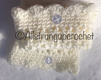 Crochet Boot Cuffs / Cream Boot Cuffs / Plus Size / Ankle Boot Sock / Boot Sock / Boot Topper / Rainboot Liner / Wellie Liner / Snow Boots