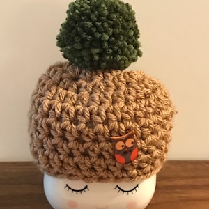 Brown Green Marshmallow Mug Hat / Owl Mug Hat Set / Tiered Tray Mug Topper / Farmhouse Decor / Home Decor Cottagecore