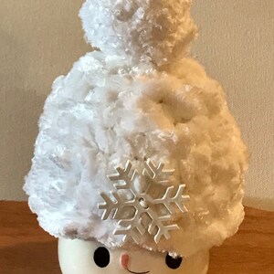 White Velvet Snowflake Marshmallow Mug Hat / Christmas Marshmallow Hat /  Tiered Tray Decor/ Farmhouse Decor /  Cocoa Hat
