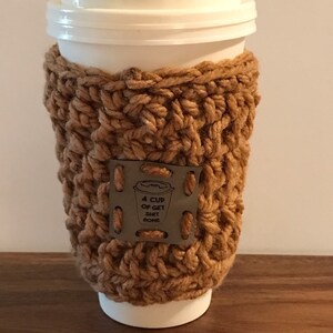 Rustic Brown Crochet Coffee Sleeve / Chunky Cup Sleeve / Drink Sleeve / Cup Sleeve / Reusable Cup Sleeve / Travel Mug Sleeve / Coffee Warmer