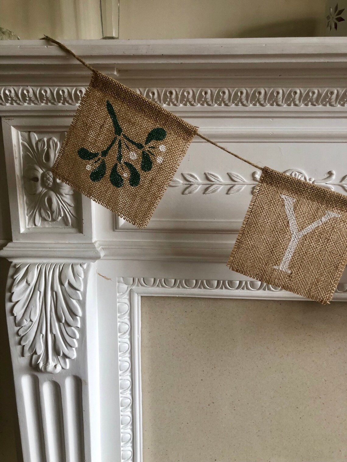 YULE Burlap Banner. Yule Pagan Garland. Yule and Mistletoe Etsy