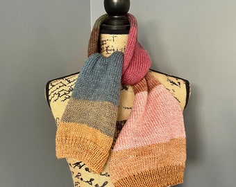 Sparkle Rainbow Scarf, Sparkle Yarn, Sparkling Hand Knitted Item, Multicolored,