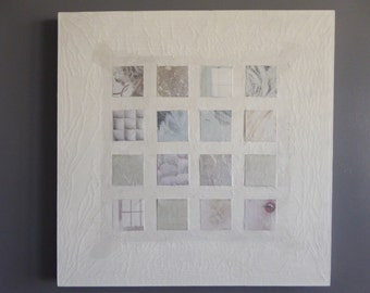 Paper Collage Art, 24 x 24 Wall Decor, Wall Art Canvas, Origami Art, Mixed Media Collage Art,Home Decor Wall Art,Contemporary Wall Art,Gifts