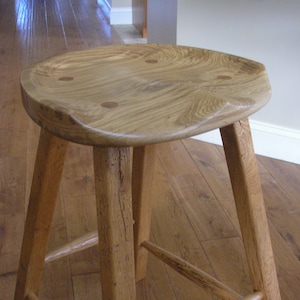 RUSTIC FARMHOUSE BAR Stool Farm House Country Kitchen White Dark Walnut Primitive Bench Contour Seat 11-12 dx16.5 w Custom Sizes Colors