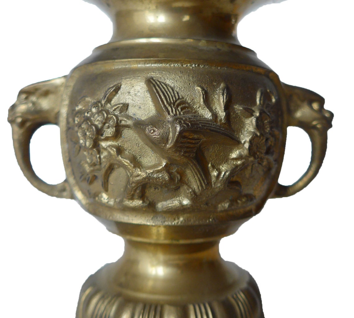 VINTAGE Beautiful Brass Japanese Vase Art Deco Great Etsy