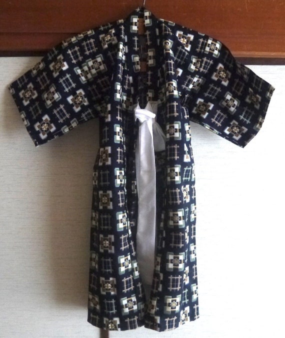 VINTAGE 1970s Kids / Child Kimono Kasuri Motif , … - image 1
