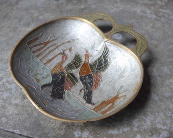 FRENCH VINTAGE Beautiful Brass Tray , Small Plate