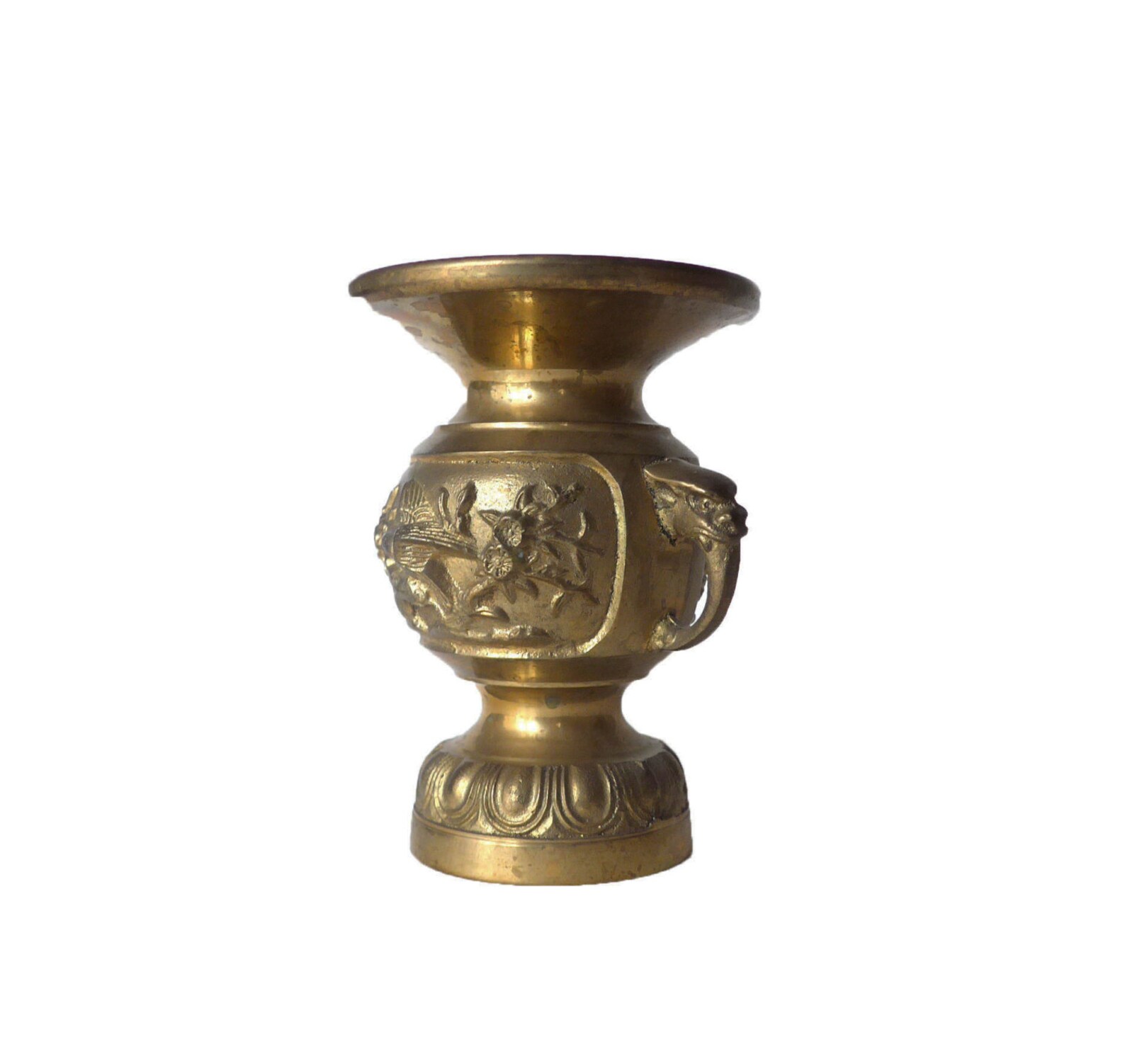 VINTAGE Beautiful Brass Japanese Vase Art Deco Great Etsy