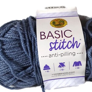 Destash Lion Brand Yarn Basic Stitch Stonewash Anti-pilling Knitting Crochet Craft PARTIAL SKEIN