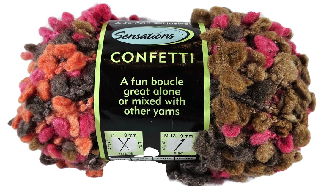 Joann Sensations Yarn Confetti Berry Popcorn Kernels Etsy