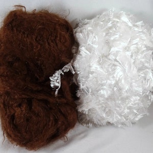 Unbranded Yarn Brown White Eyelash Yarn  Lot of 2 Destash Partial Novelty Knitting Crochet Craft