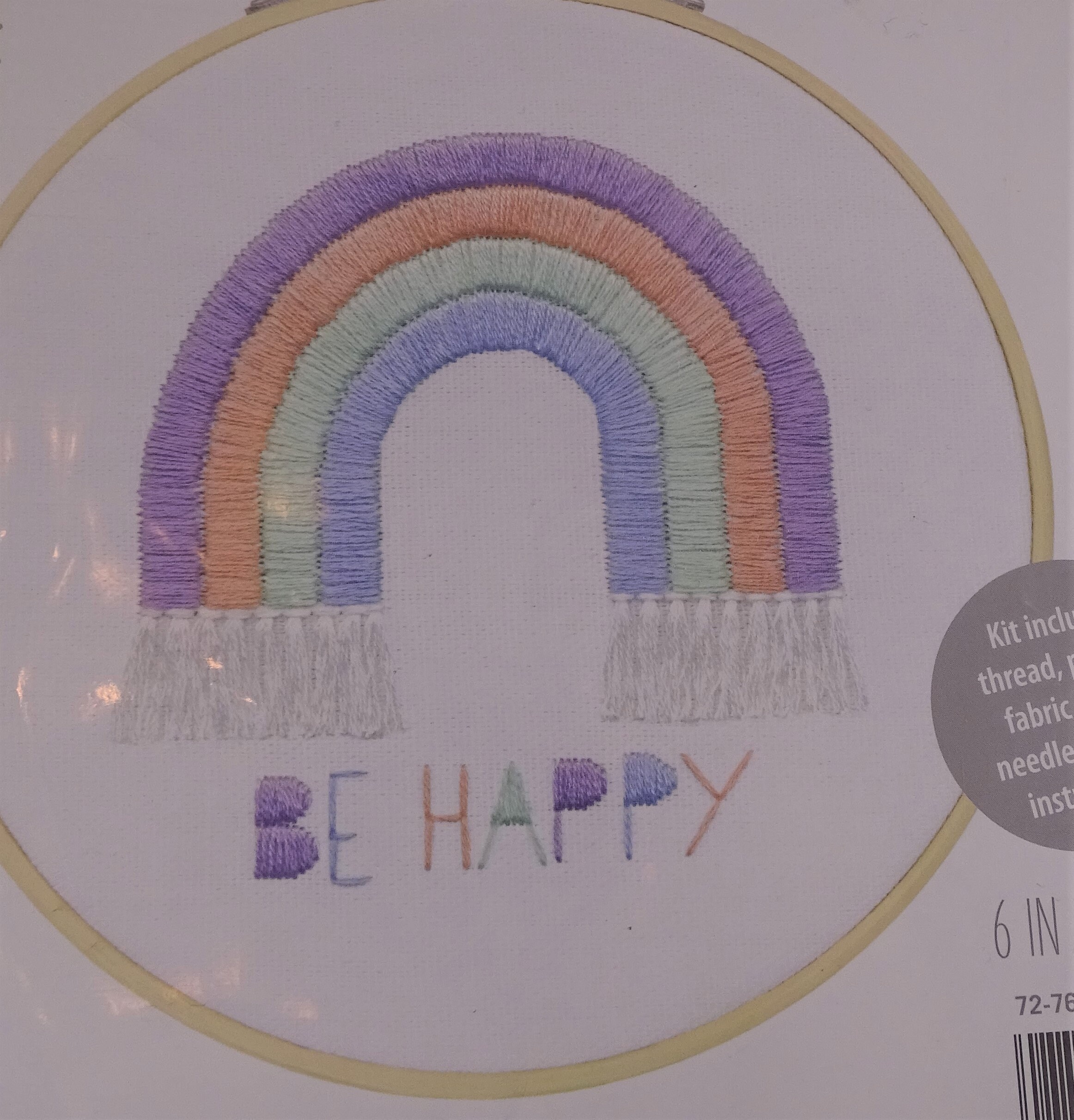 Dimensions Embroidery Kit Be Happy Rainbow SEALED Etsy