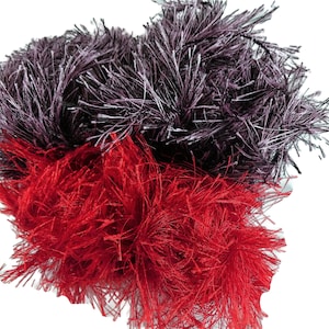 Unbranded Novelty Yarn Eyelash Fringe 2  Skeins multi color PARTIAL Destash Knitting Crochet Craft