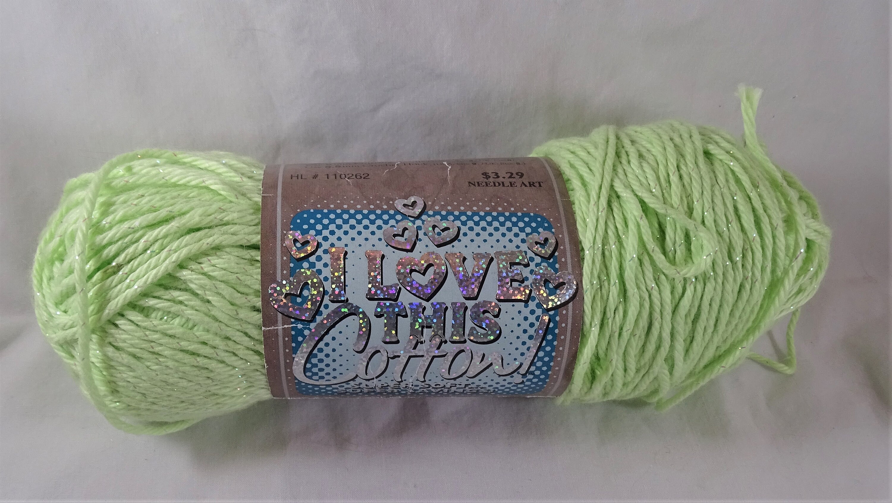 I Love this Cotton Yarn Pistache Sparkle Light Green Crochet Etsy