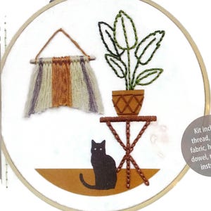 Black Cat Plant  Dimensions Embroidery Kit Craft Needlework Needlecraft