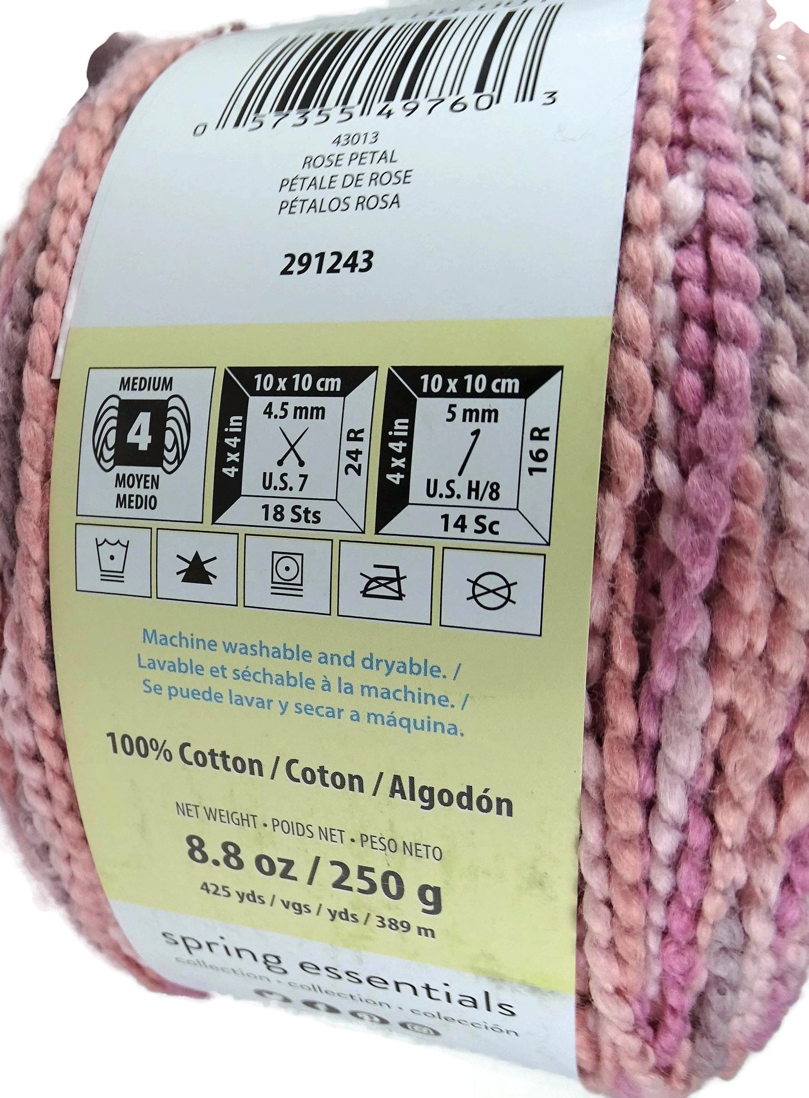 Caron Cotton Funnel Cakes Yarn Rose Petal Etsy