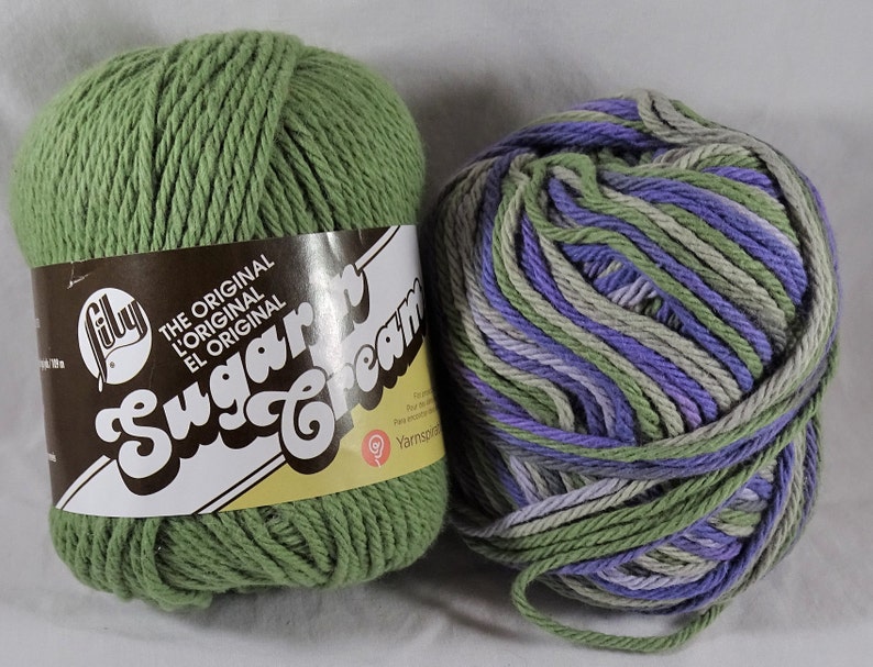 Sugar n Cream Yarn Stripes Sage Green Countryside Variegated Etsy