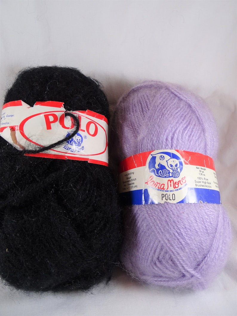 Lana Moro Polo Brushed Acrylic Yarn Black Lavender Purple Knit Etsy