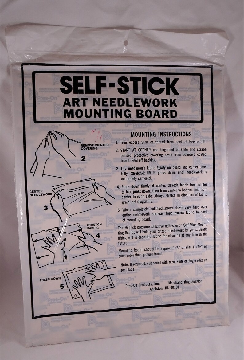 Self Stick Mounting Board for Art Needlework 5 X 7 Inches 9 X 12 Inches