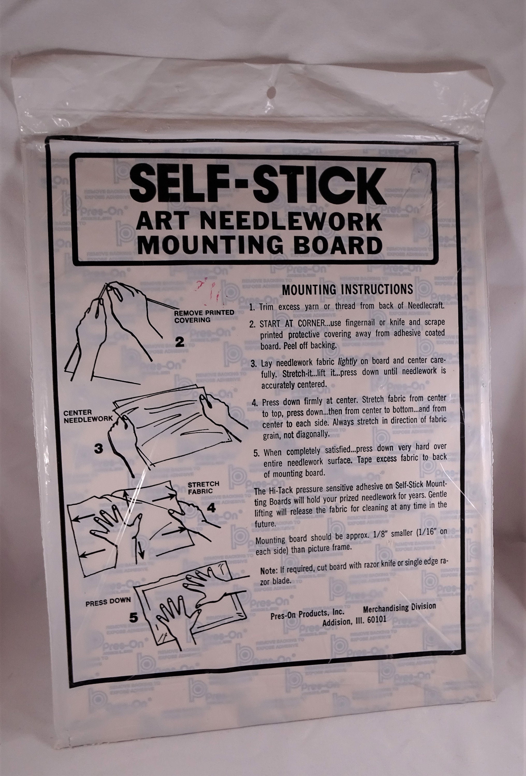 Self Stick Mounting Board for Art Needlework 5 X 7 Inches 9 X 12 Inches