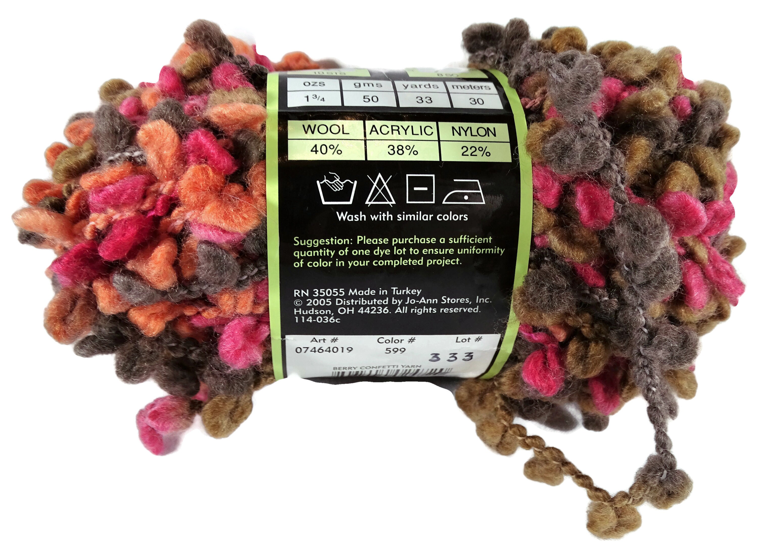 Joann Sensations Yarn Confetti Berry Popcorn Kernels Etsy